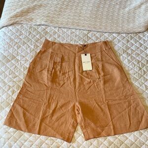 Effortless Tan Ramie Women's Shorts